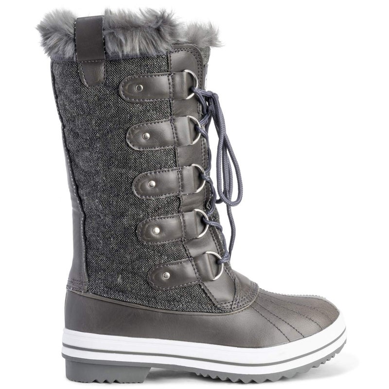 POLAR Womens Snow Boot Quilted Tall Winter Snow Waterproof Warm Rain Boot - 8 - GRT39 YC0013 - Image 4